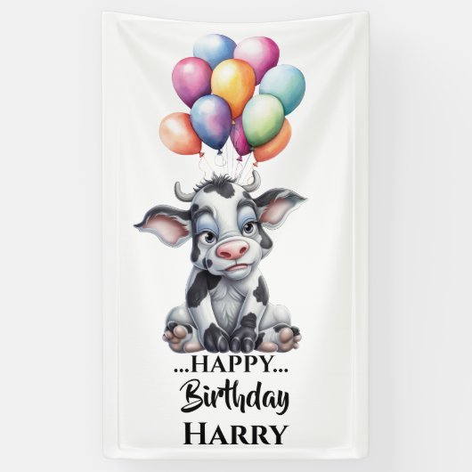 Funny Blue Koe Banner (Verticaal)