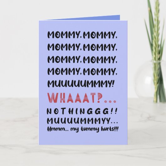 Funny Blue Mama Moderne Typografie Moederdag Feestdagen Kaart (Voorkant)
