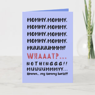 Funny Blue Mama Moderne Typografie Moederdag Feestdagen Kaart