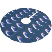 Funny Blue Marlin Santa Claus Kerstboom Rok (Gekanteld)