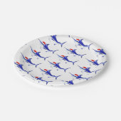 Funny Blue Marlin Santa Claus Papieren Bordje (Gekanteld)