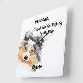 Funny Blue Merle Dog Waterverf Canine Art Vierkante Klok (Hoek)