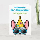 Funny Blue Merle French Bulldog Frenchie Birthday Kaart (Voorkant)