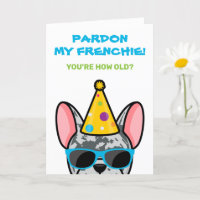 Funny Blue Merle French Bulldog Frenchie Birthday