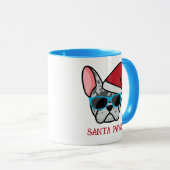 Funny Blue Merle Frenchie Santa Paws Kerstmis Mok (Voorkant rechts)