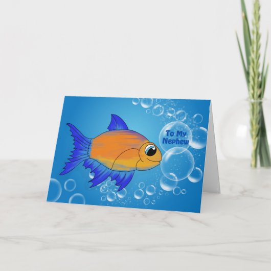 Funny Blue Nephew 1st Birthday Kaart (Voorkant)