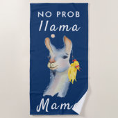 Funny Blue No Prob Llama Mama Strandlaken (Voorkant)