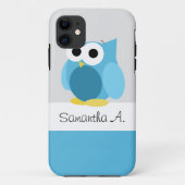 Funny Blue Owl - Gepersonaliseerd iPhone 5 Hoesje (Achterkant)