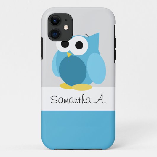 Funny Blue Owl - Gepersonaliseerd iPhone 5 Hoesje (Achterkant)