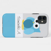 Funny Blue Owl - Gepersonaliseerd iPhone 5 Hoesje (Achterkant (horizontaal))