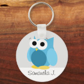 Funny Blue Owl - Persoonlijke Sleutelhanger (Voorkant)