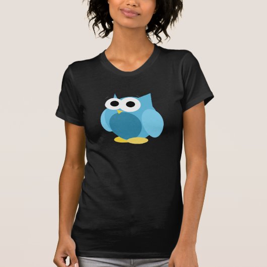 Funny Blue Owl T-Shirt (Voorkant)