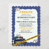 Funny Blue Police Officer Retirement Party Invita Kaart (Voorkant)