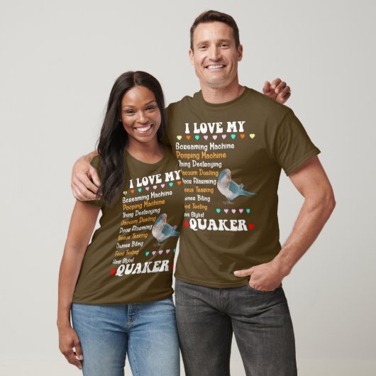 Funny Blue Quaker Shirt I Love Quaker Parrot (Unisex)