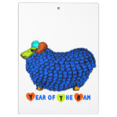 Funny Blue Ram Chinees Jaar Zodiac Klembord (Achterkant)