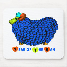Funny Blue Ram Chinees Jaar Zodiac Mousepad Muismat