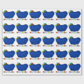 Funny Blue Ram Chinese Year Zodiac Gift Paper Cadeaupapier (Vlak)
