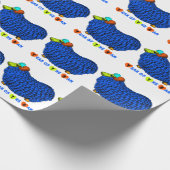 Funny Blue Ram Chinese Year Zodiac Gift Paper Cadeaupapier (Hoek)