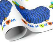 Funny Blue Ram Chinese Year Zodiac Gift Paper Cadeaupapier (Rol Hoek)