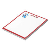 Funny Blue Reindeer Kerstfeestdag personaliseren Notitieblok (Linkerzijde)