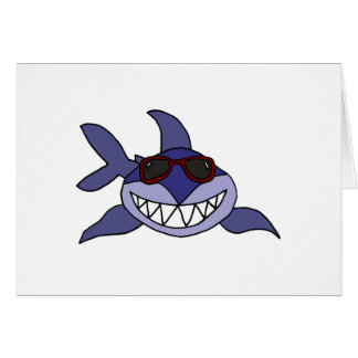 Funny Blue Shark met zonnebrillen