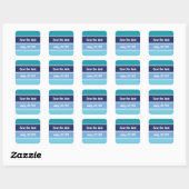 Funny Blue Striped Vierkante Sticker (Vel)