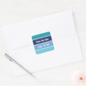 Funny Blue Striped Vierkante Sticker (Envelop)