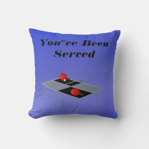 Funny Blue Table Tennis, Throw Cushion Kussen
