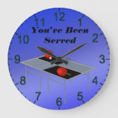 Funny Blue Table Tennis, Wall Clock Grote Klok (Voorkant)