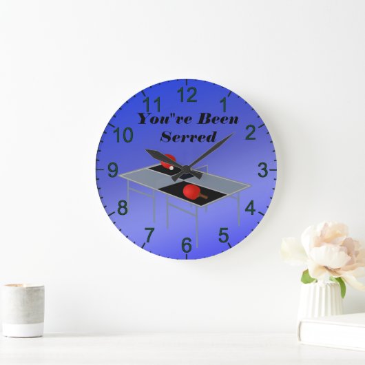 Funny Blue Table Tennis, Wall Clock Grote Klok (Huis)