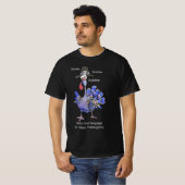 Funny Blue Turkey Gobble Dark T Shirt (Voorkant volledig)