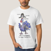 Funny Blue Turkey Gobble T Shirt (Voorkant)