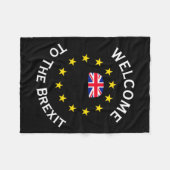 Funny Blue Yellow European Union Welcome To Brexit Fleece Deken (Voorkant (Horizontaal))