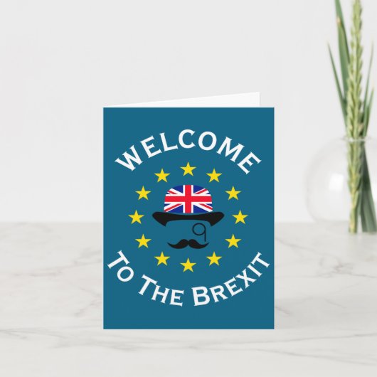 Funny Blue Yellow European Union Welcome To Brexit Kaart (Voorkant)