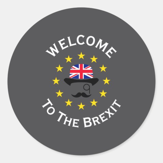 Funny Blue Yellow European Union Welcome To Brexit Ronde Sticker (Voorkant)