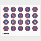 Funny Blue Yellow Red Europese Unie Jack Logo Ronde Sticker (Vel)