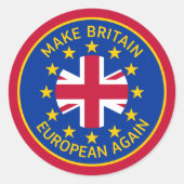 Funny Blue Yellow Red Europese Unie Jack Logo Ronde Sticker (Voorkant)