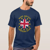 Funny Blue Yellow Red Europese Unie Jack Logo T-shirt (Voorkant)