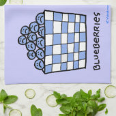 Funny Blueberries Cartoon Art Blueberry Keuken Theedoek (Gevouwen)