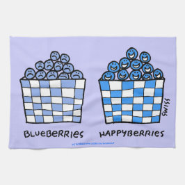 Funny Blueberries Cartoon Art Blueberry Keuken Theedoek