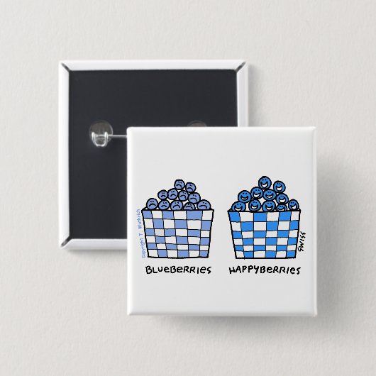Funny Blueberries Cartoon Blueberry Lover Button (Voorkant /achterkant)