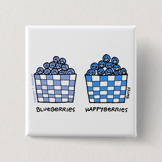 Funny Blueberries Cartoon Blueberry Lover Button (Voorkant)