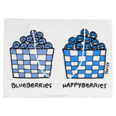Funny Blueberries Happyberries Cartoon Gift Bag Large Cadeautasje (Achterkant)