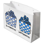Funny Blueberries Happyberries Cartoon Gift Bag Large Cadeautasje (Achterkant Gekanteld)