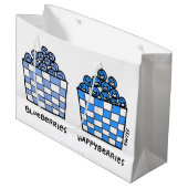 Funny Blueberries Happyberries Cartoon Gift Bag Large Cadeautasje (Voorkant Gekanteld)