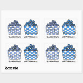 Funny Blueberries Happyberries Foodie Cartoon Rechthoekige Sticker (Vel)