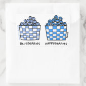 Funny Blueberries Happyberries Foodie Cartoon Rechthoekige Sticker (Tas)