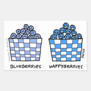 Funny Blueberries Happyberries Foodie Cartoon Rechthoekige Sticker