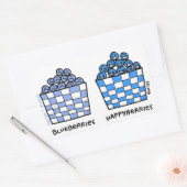 Funny Blueberries Happyberries Foodie Cartoon Rechthoekige Sticker (Envelop)