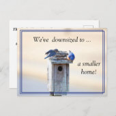 Funny Bluebird House - Change of Address Briefkaar Briefkaart (Voorkant / Achterkant)